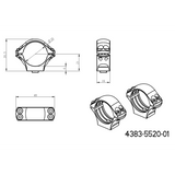 Base picatinny monobloco de 30mm anéis para luneta | com alavancas 