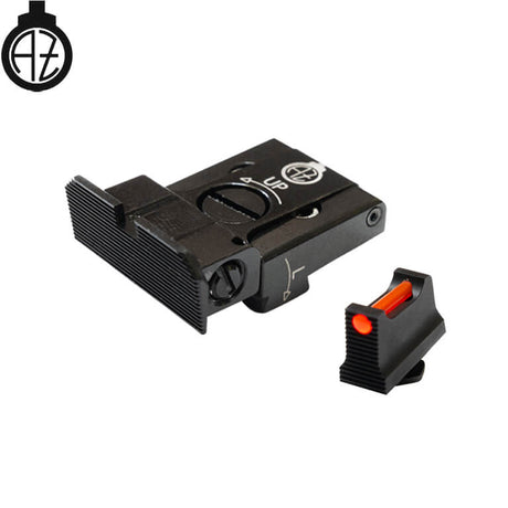 Glock 17, Glock 19, Glock 26 miras ajustáveis com fibra ótica | tipo A